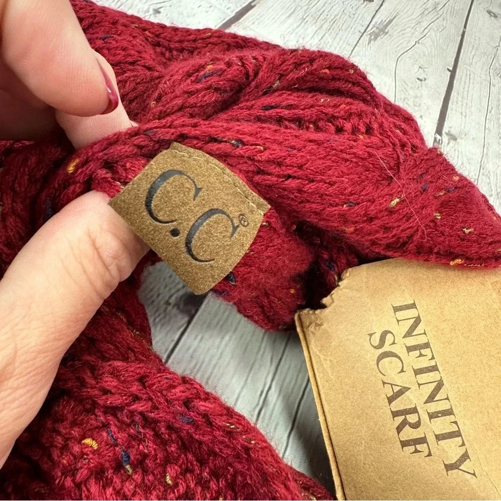 NWT Boutique C.C infinity scarf burgundy outdoor minimalist cabin